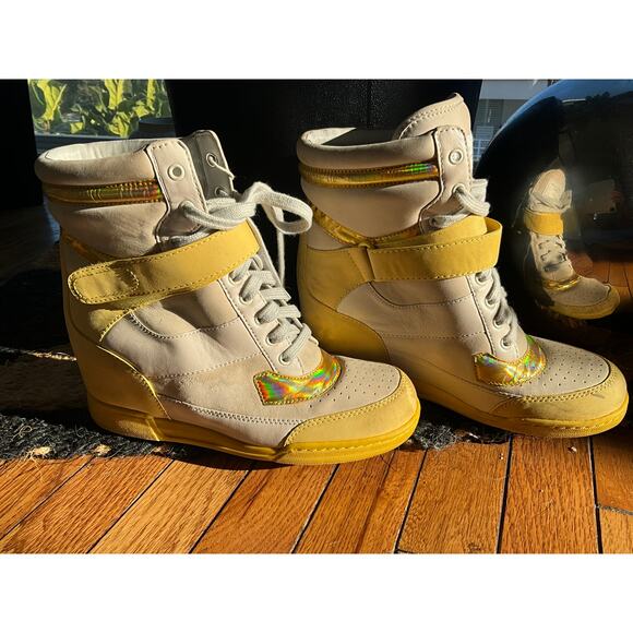 Marc by Marc Jacobs gRoOvY Yellow Hidden Platform high top Sneakers 39 - Picture 4 of 11